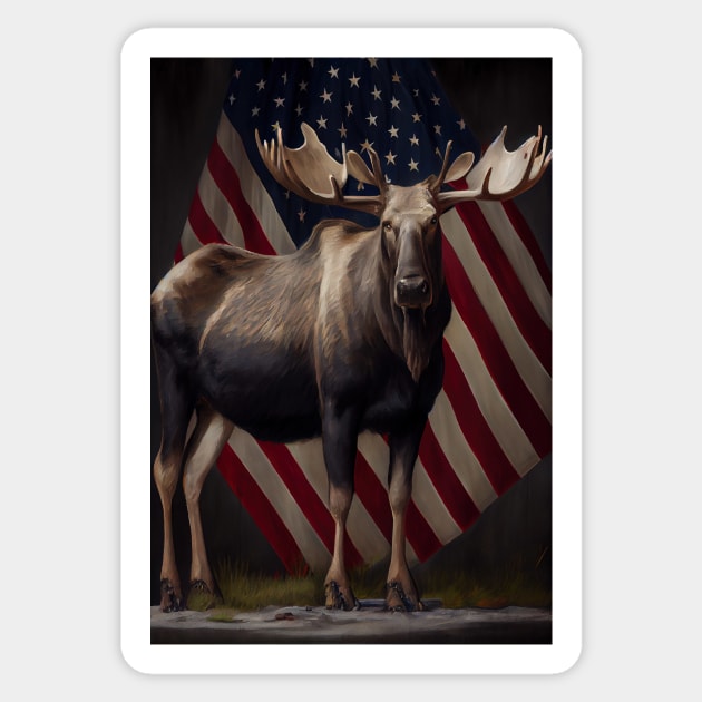 American Moose Sticker by ABART BY ALEXST 